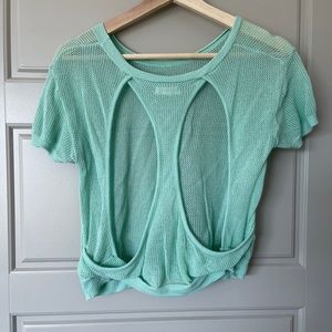 Silence + Noise Racerback Fishnet Crop Top
